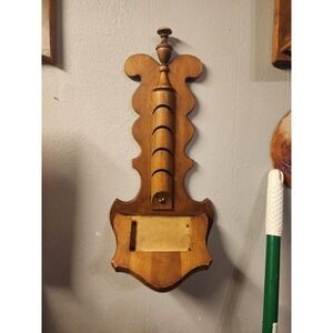 Vintage Wooden Wall‎ Mounted Letter Holder/ Recipe Holder Wall Shelf. Key Hooks